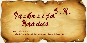 Vaskrsija Maoduš vizit kartica